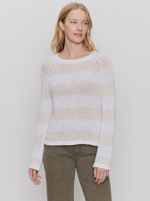 TEXTURED RAGLAN CREW SWEATER