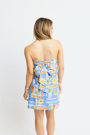 SANTORINI BUSTIER BOW DRESS