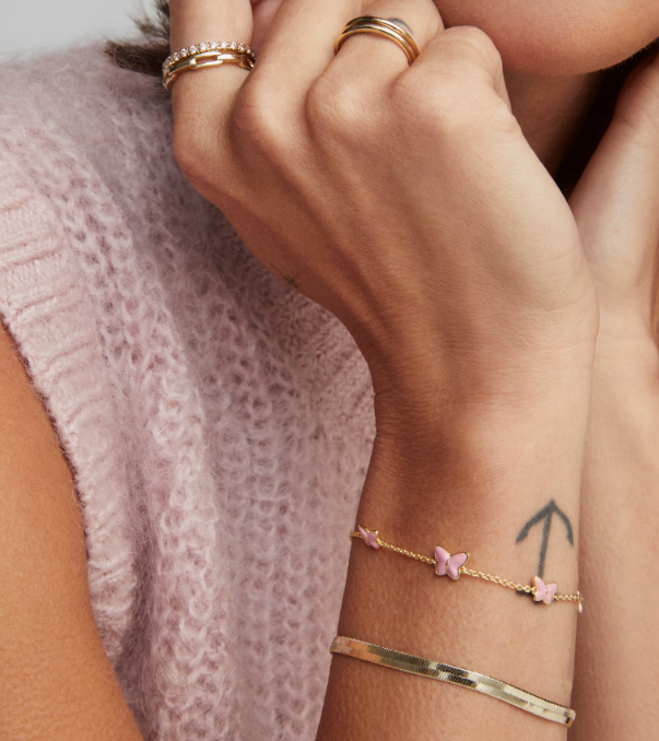 LILLIA BUTTERFLY ENAMEL DELICATE BRACELET