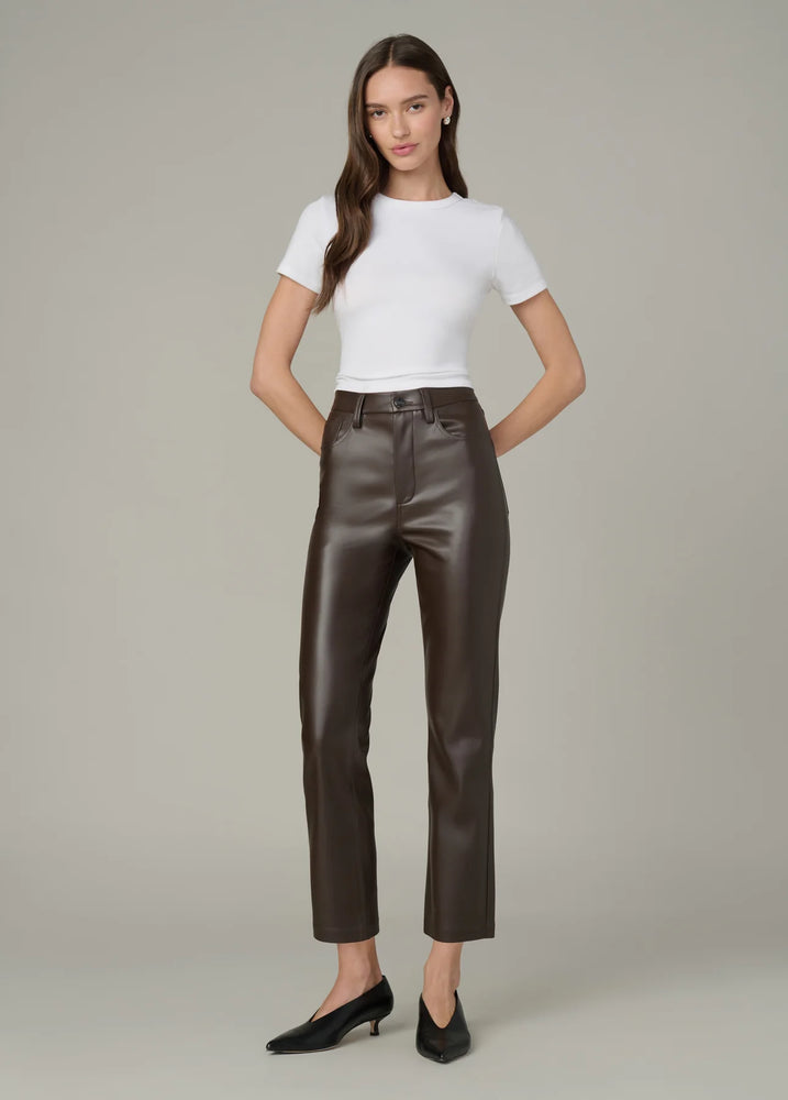 LYRA SLIM ANKLE VEGAN LEATHER PANT