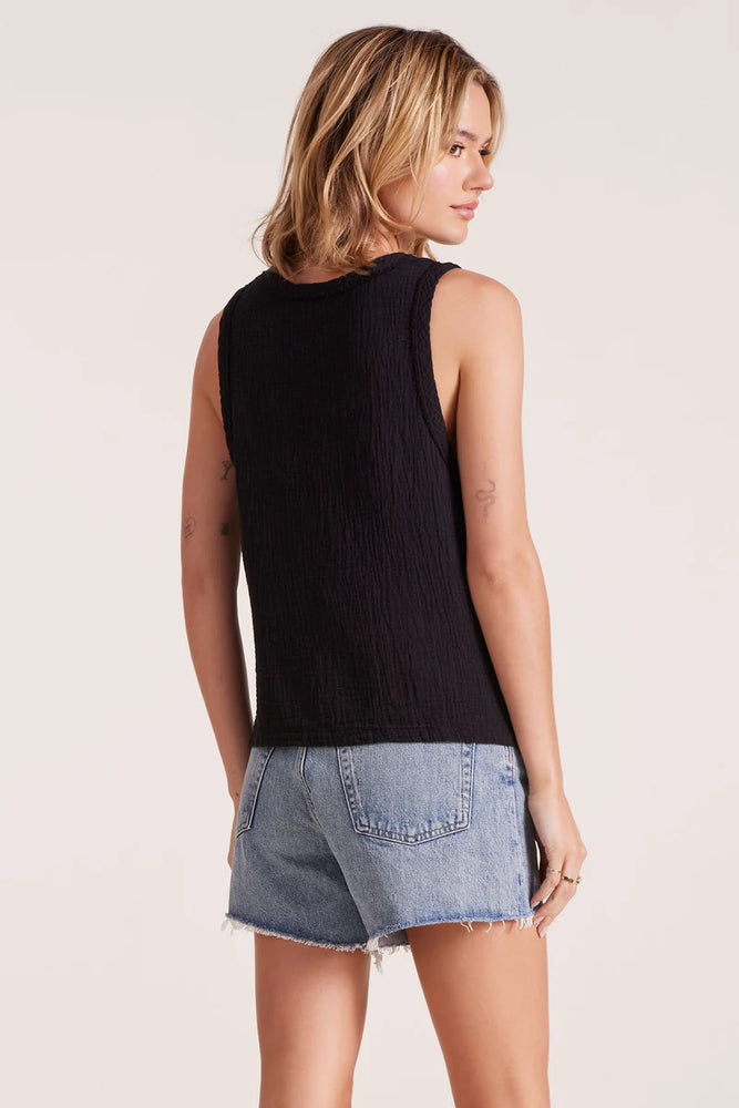 V NECK RAW EDGE TANK