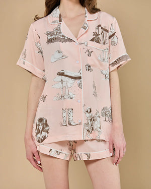TEXAS TOILE PAJAMA SHORT SET