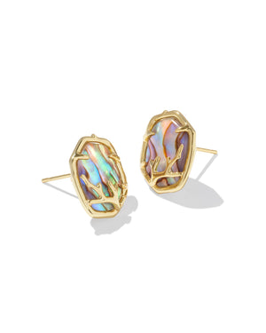 DAPHNE CORAL FRAM STUD EARRINGS