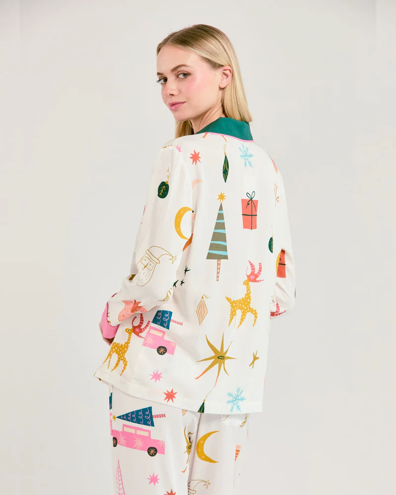 MOD HOLIDAY LOG SLEEVE PAJAMA PANTS SET